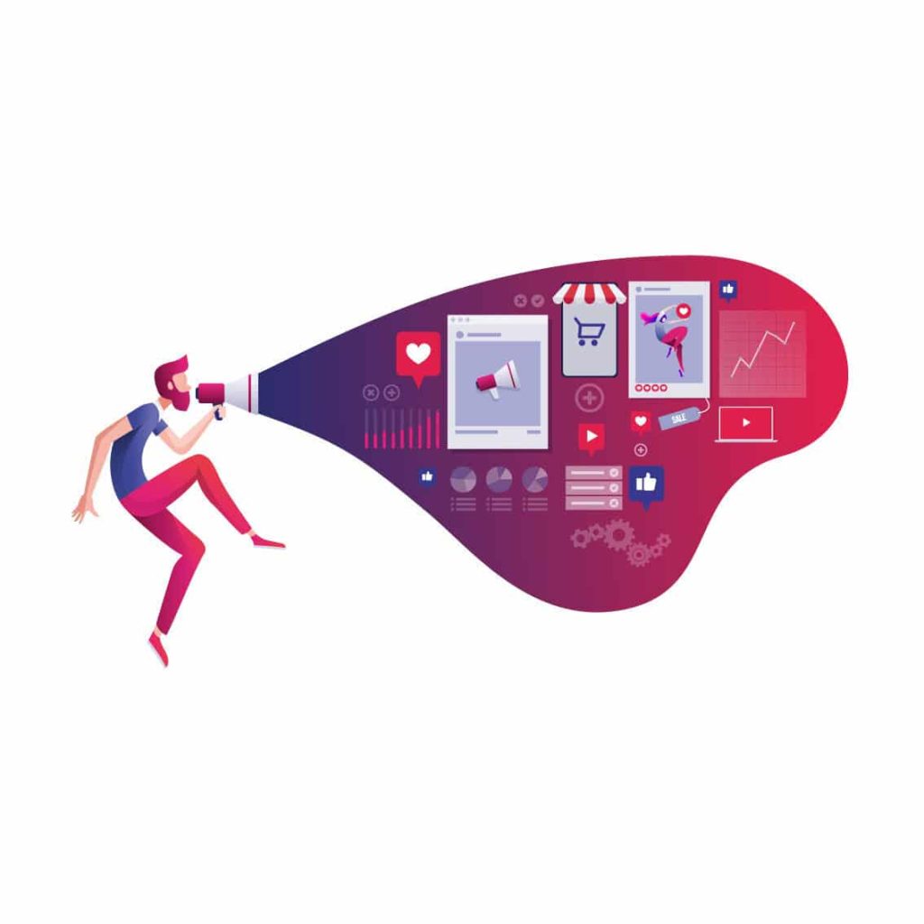 Bilde av en illustrasjon av sosialemedier