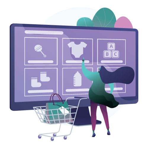 Bilde av en illustrasjon av nettbutikk