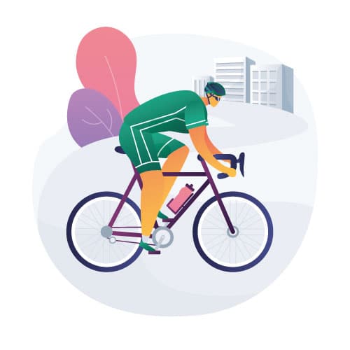 Bilde av en illustrasjon av en sykkelist