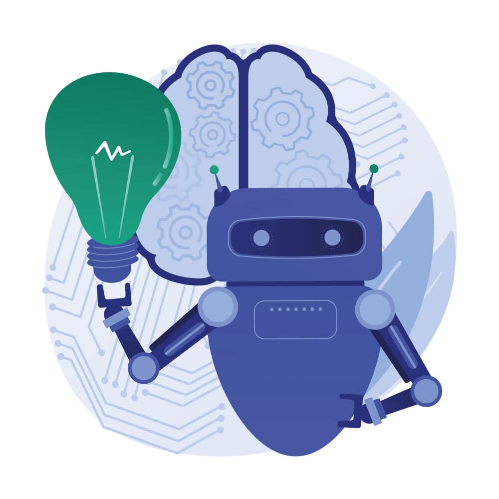 Bilde av en illustrasjon av en chatrobot