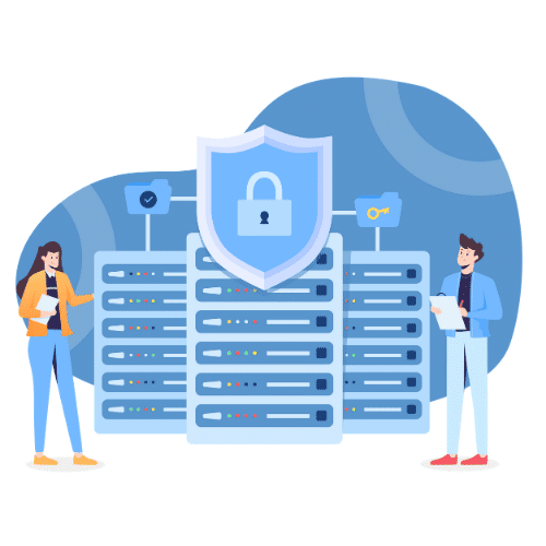 Bilde av en illustrasjon av sikkerhet i databasen